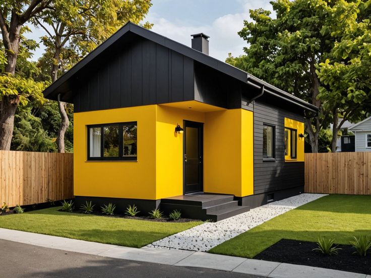 Exterior Rumah Kuning Hitam